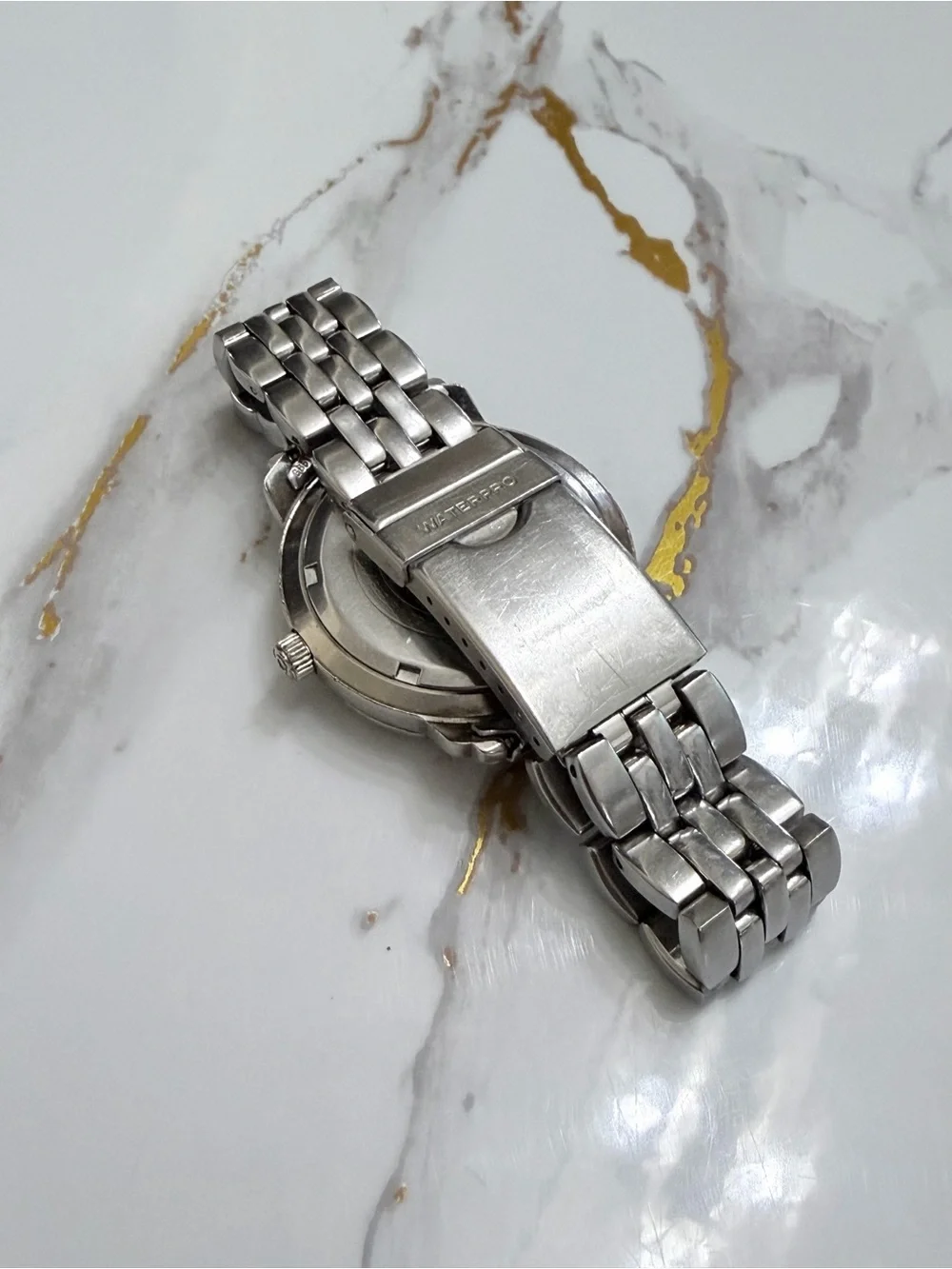 Guess Waterpro Chronograph Watch Men's Silver Tone Day Date Stainless Steel